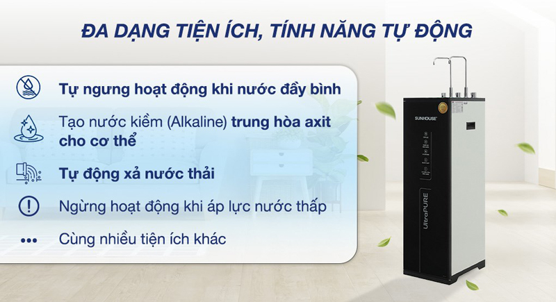 Máy lọc nước RO nóng nguội lạnh Sunhouse UltraPURE SHA76623KL - Hàng chính hãng