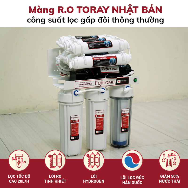Máy lọc nước tinh khiết Fujihome Hydrogen RO-F09 - Hàng chính hãng