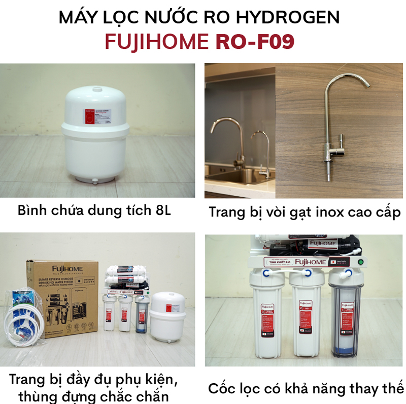 Máy lọc nước tinh khiết Fujihome Hydrogen RO-F09 - Hàng chính hãng