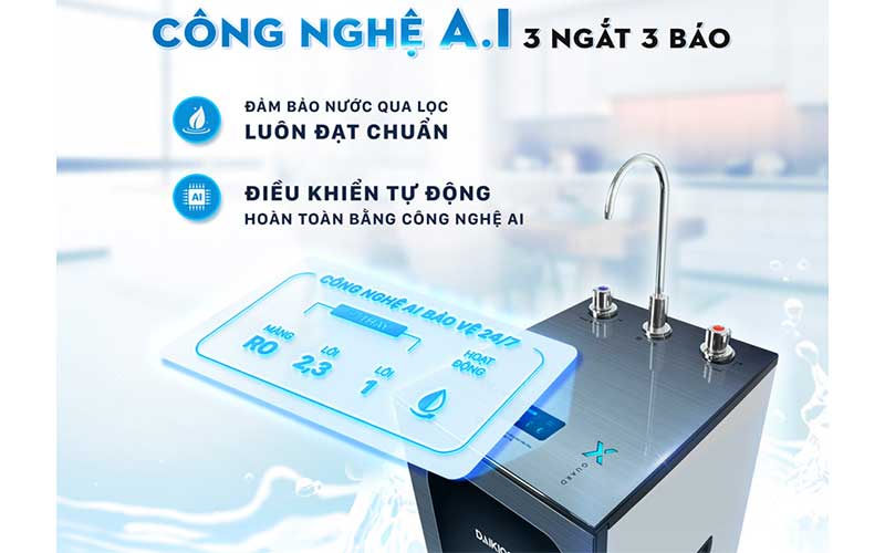Công nghệ A.I của Máy lọc nước từ trường nóng nguội Daikiosan X-Guard DSW-36211M