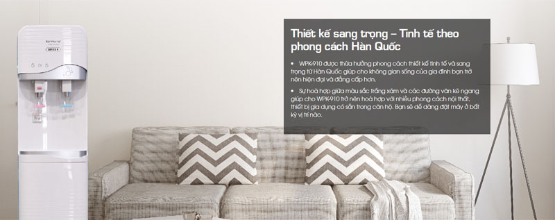Máy lọc nước nóng lạnh Korihome WPK-910 9 cấp lọc - Hàng chính hãng