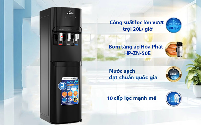 Máy lọc nước RO nóng nguội lạnh Hòa Phát HPN685 - Hàng chính hãng