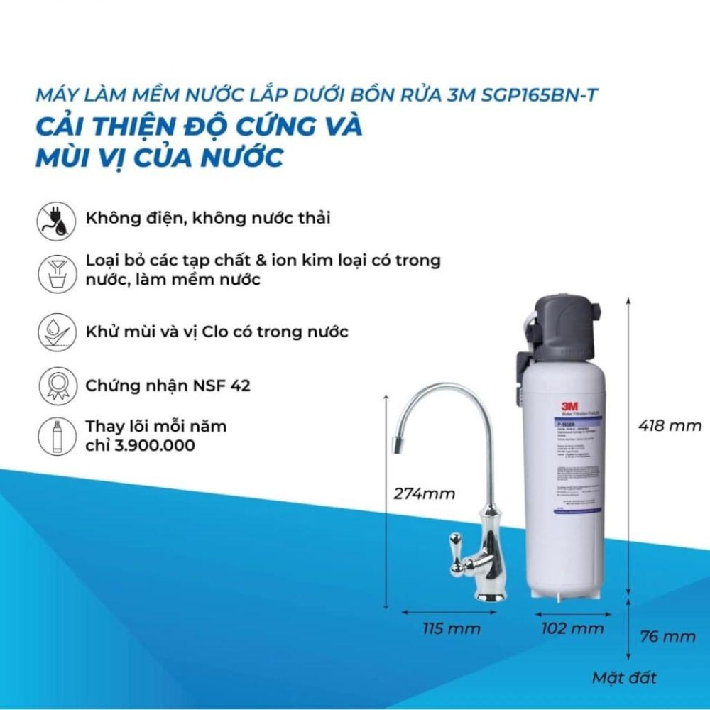 Máy lọc nước và làm mềm nước 3M SGP165BN-T - Hàng chính hãng