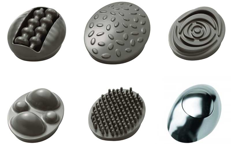 6 đầu massage của Máy massage cầm tay 2 đầu kèm nhiệt Homedics HHP-230-BL