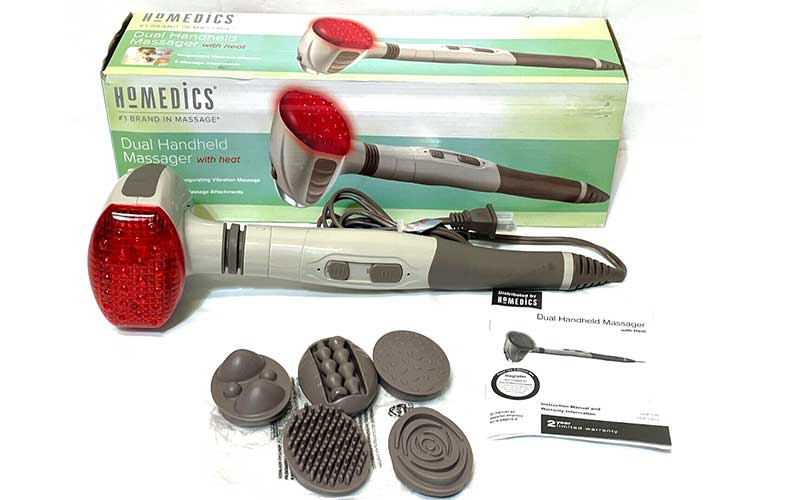 Máy massage cầm tay 2 đầu kèm nhiệt Homedics HHP-230-BL