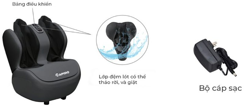 Máy massage chân Rapido RLM60 - Hàng chính hãng