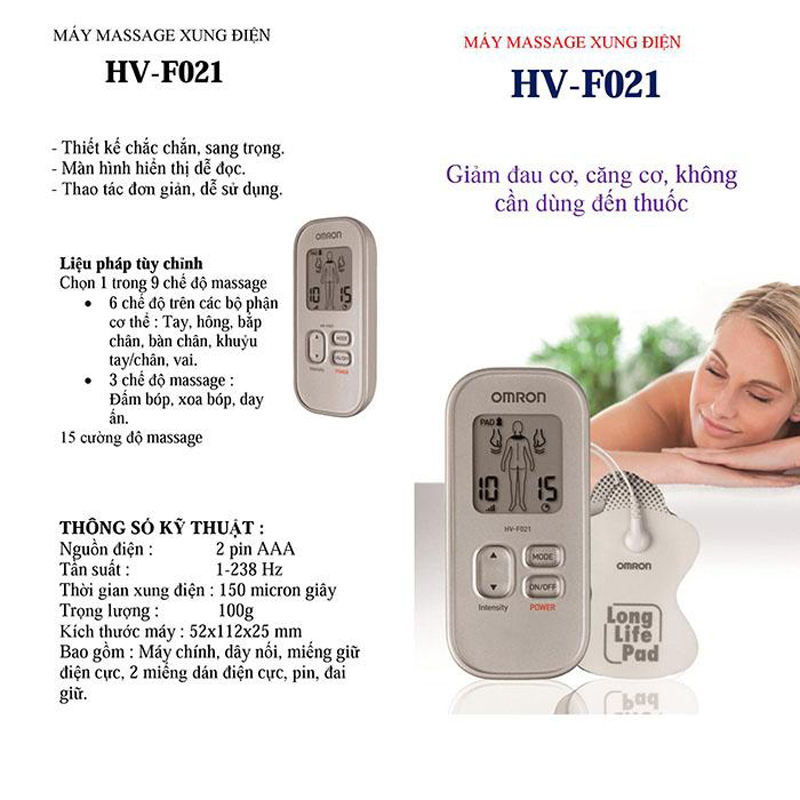 Máy xung điện trị liệu Omron HV-F021 - Hàng chính hãng