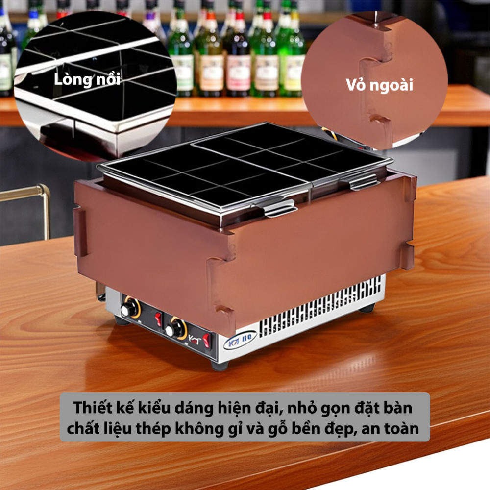 Máy nấu chả cá đôi H&C FC-5/2BF - Hàng chính hãng