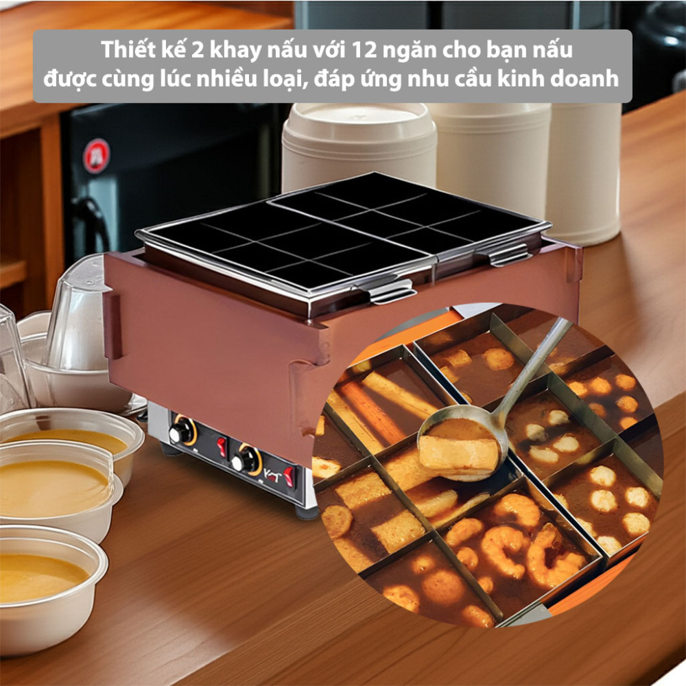 Máy nấu chả cá đôi H&C FC-5/2BF - Hàng chính hãng