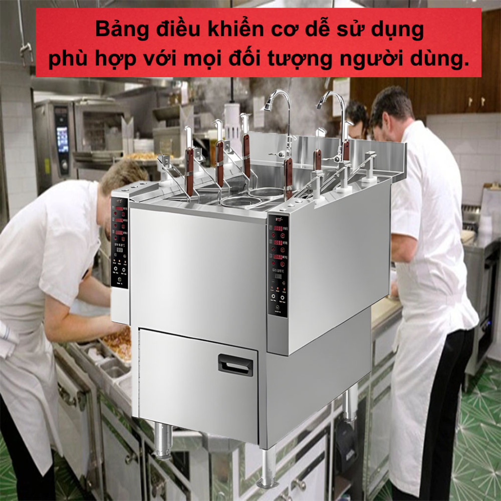 Máy nấu mì công nghiệp 6 giỏ H&C CM-Z6 9000W - Hàng chính hãng