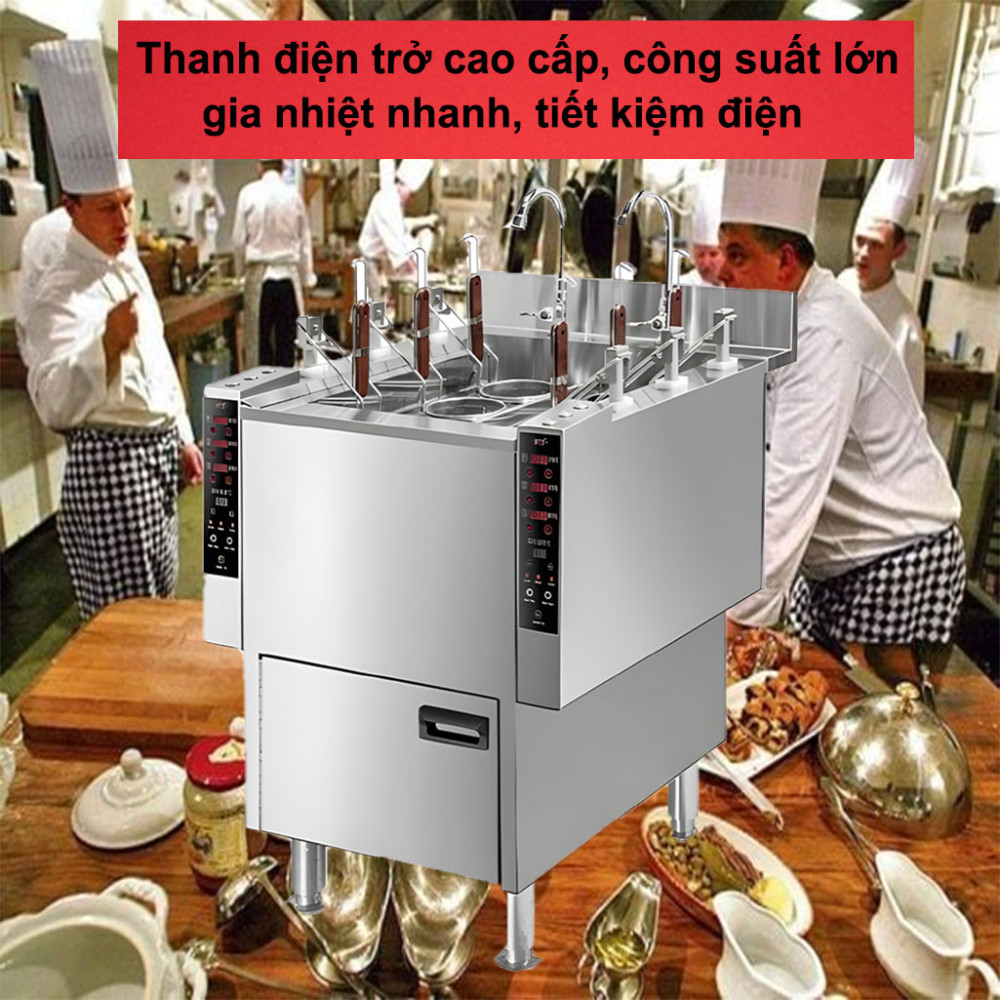 Máy nấu mì công nghiệp 6 giỏ H&C CM-Z6 9000W - Hàng chính hãng