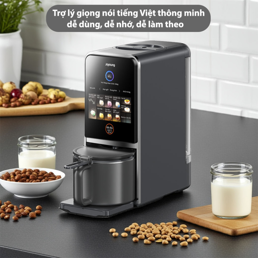 Máy nấu sữa hạt làm sạch tự động Joyoung JSCB-K7 PRO có trợ lý điều khiển giọng nói hiện đại