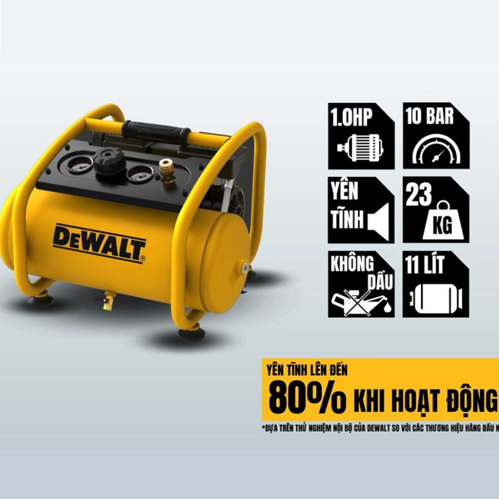 Máy nén khí không dầu 11 lít DeWalt DXCM3301181 - Hàng chính hãng
