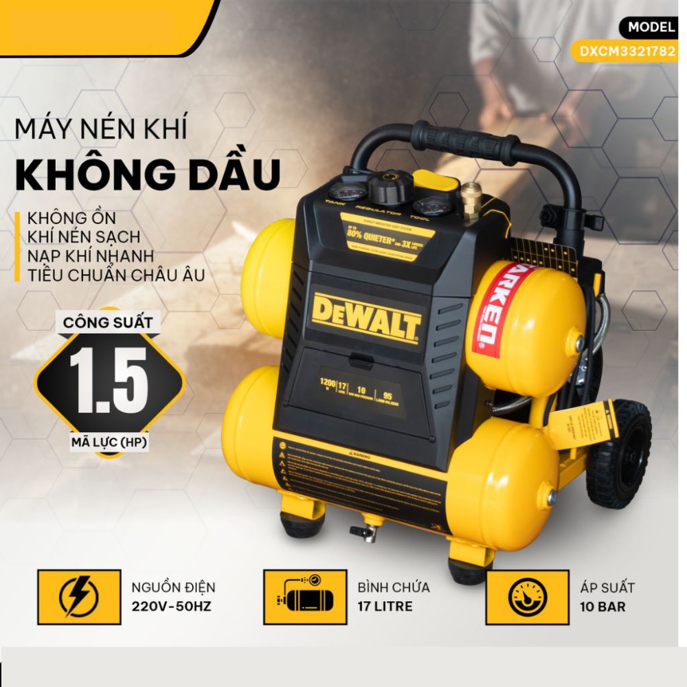 Máy nén khí 17 lít Dewalt DXCM3321782 - Hàng chính hãng