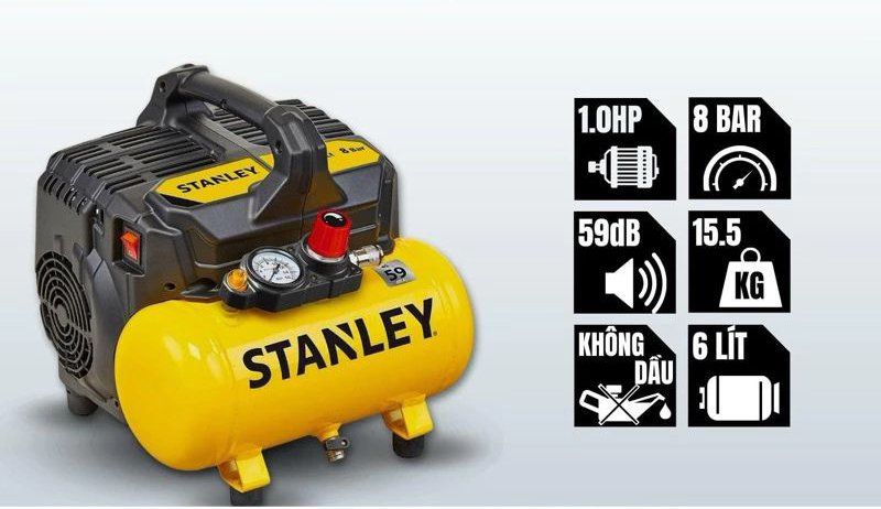 Máy nén khí không dầu 6L Stanley DST100/8/6 - Hàng chính hãng