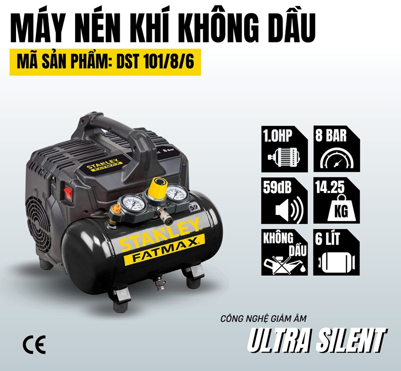 Máy được trang bị công nghệ siêu giảm âm Ultra Silent của Stanley