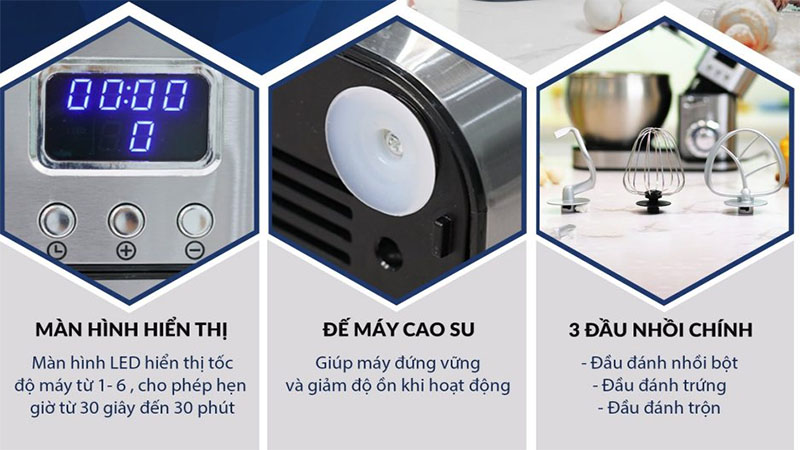 Máy nhồi bột đánh trứng Unie EM5 - Hàng chính hãng