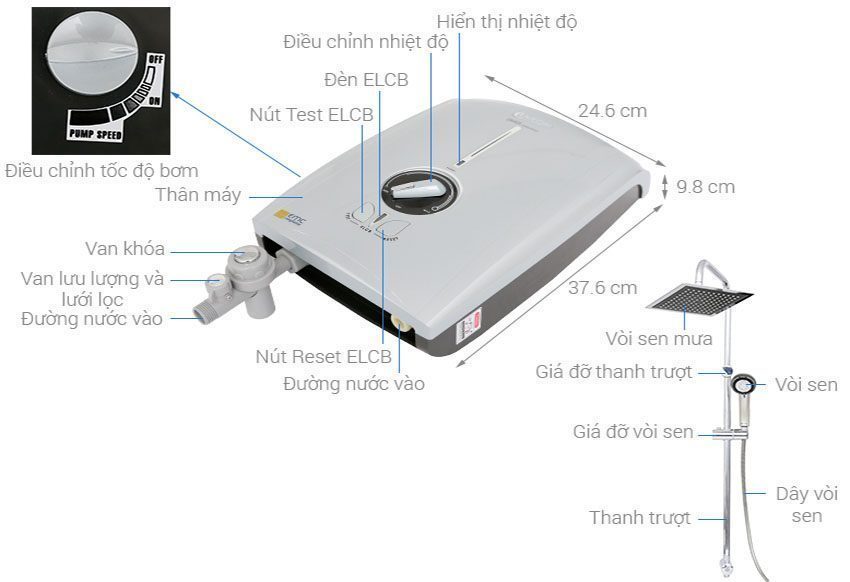 Máy nước nóng Centon GD600ESP RS - Hàng chính hãng