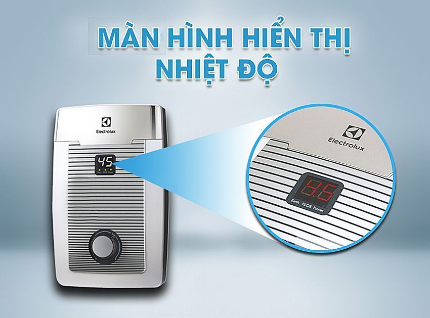 Màn hình hiển thị nhiệt độ của máy nước nóng Electrolux EWE-451TX-DCC2