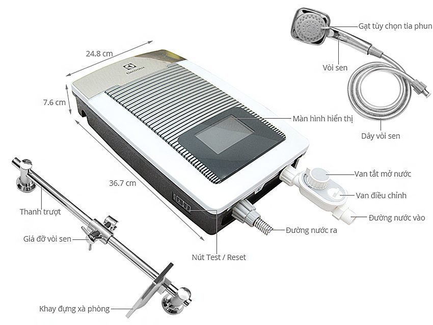 Cấu tạo máy nước nóng Electrolux EWE-451TX-DCT2
