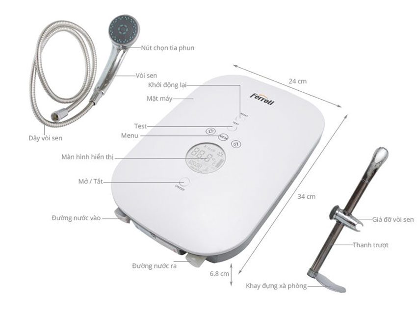 Máy nước nóng Ferroli Divo SDN 4.5S - Hàng chính hãng