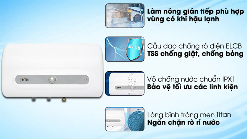 Máy nước nóng gián tiếp Ferroli QQ EVO ME 50L - Hàng chính hãng