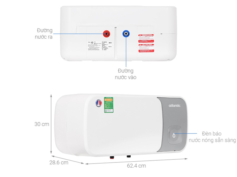 Kích thước của máy nóng lạnh gián tiếp Atlantic SWH 20H M-6 AMI SLIM 