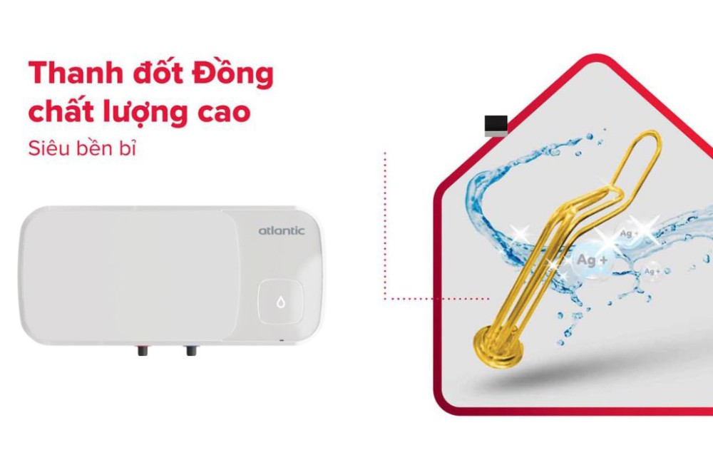 Máy nước nóng gián tiếp Atlantic 30 lít SWH 30H M-6 AMI SLIM - Hàng chính hãng