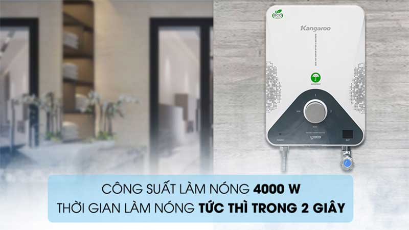Máy nước nóng hồng ngoại Kangaroo KG588W - Hàng chính hãng