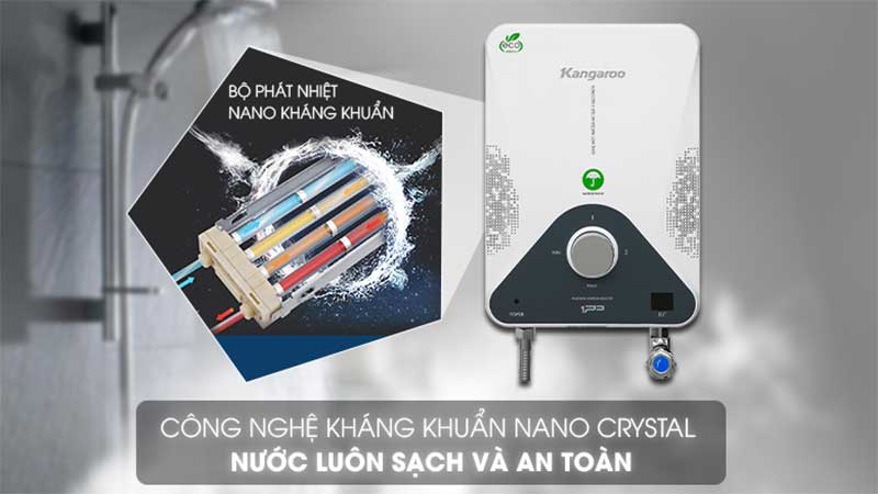 Máy nước nóng hồng ngoại Kangaroo KG588W - Hàng chính hãng
