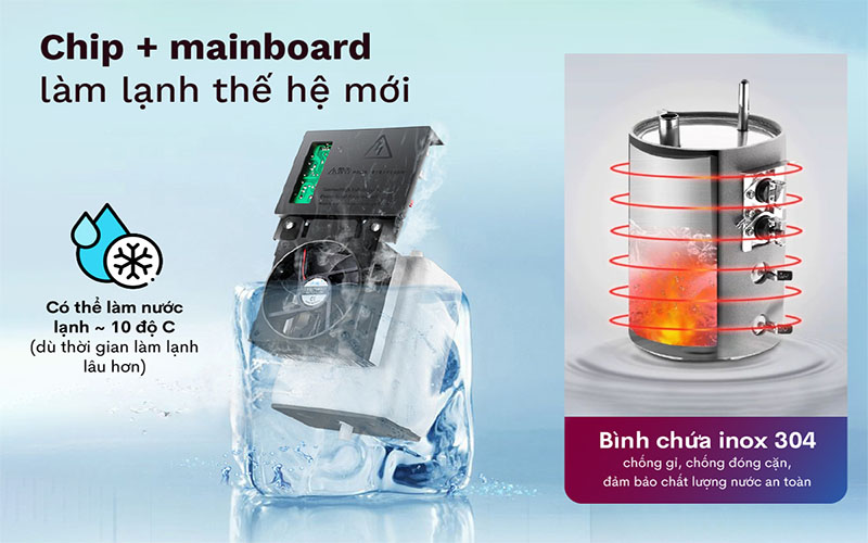 Cây nước nóng lạnh để bàn mini Fujihome WD03E - Hàng chính hãng