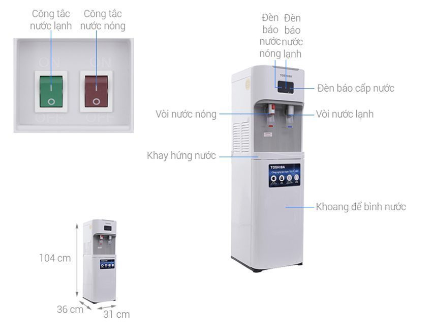 Máy nước nóng lạnh Toshiba RWF-W1669BV