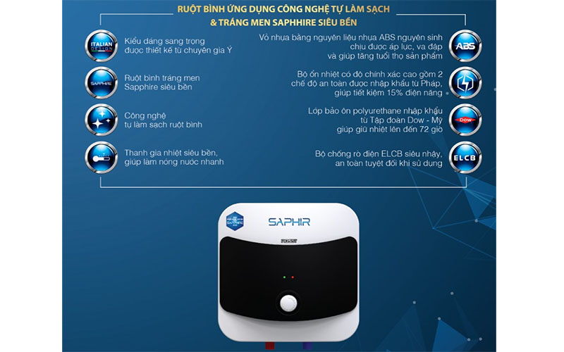 Máy nóng lạnh gián tiếp Rossi Saphir RSR-32SQ - Hàng chính hãng