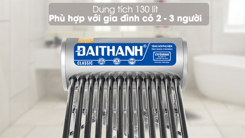 Máy nước nóng năng lượng mặt trời Đại Thành 130 lít Classic 58-12 - Hàng chính hãng