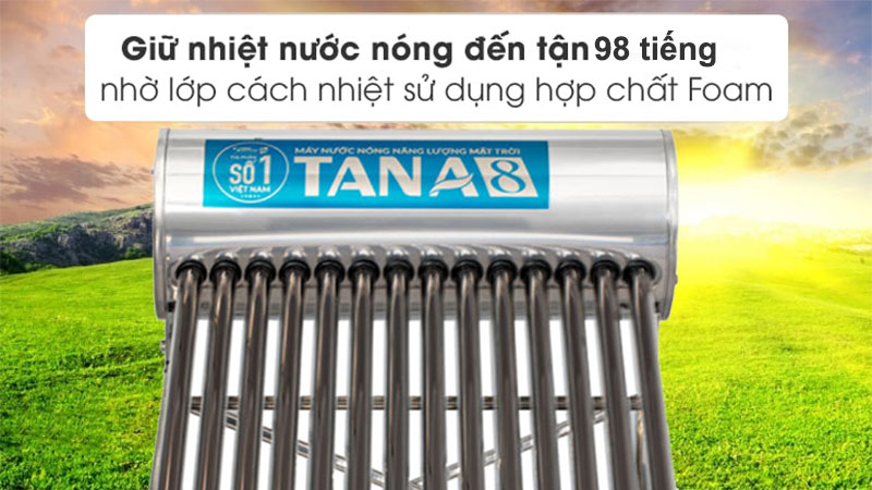 Máy nước nóng năng lượng mặt trời GO 58-18 Tân Á 8 TA8-180 - Hàng chính hãng