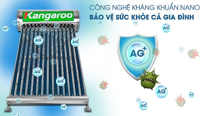 Công nghệ kháng khuẩn Nano của Máy nước nóng năng lượng mặt trời Kangaroo GD2424
