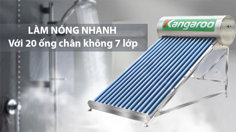 20 ống chân không của Máy nước nóng năng lượng mặt trời Kangaroo PT2022
