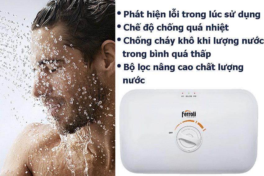 Chức năng của máy nước nóng trực tiếp Ferroli FS-4.5TE