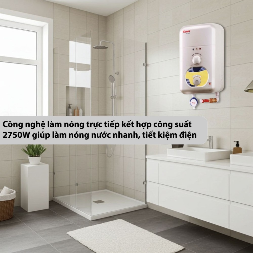 Máy nước nóng trực tiếp Rinnai RE-275WH(G) công suất mạnh mẽ đun nước nóng nhanh