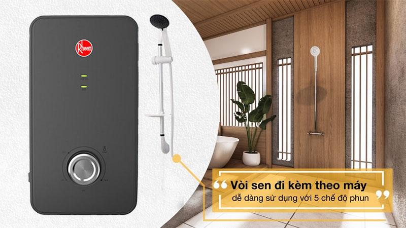 Vòi sen của Máy nước nóng trực tiếp Rheem RH-688E-BK