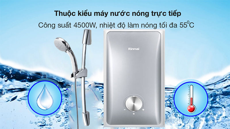 Máy nước nóng trực tiếp Rinnai REI-A450AP-WS - Hàng chính hãng