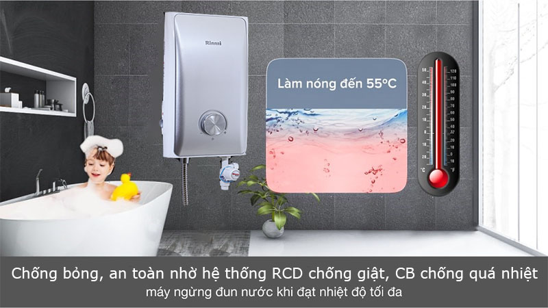Máy nước nóng trực tiếp Rinnai REI-A450DP-WW/WB/WS - Hàng chính hãng