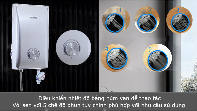 Máy nước nóng trực tiếp Rinnai REI-A450DP-WW/WB/WS - Hàng chính hãng