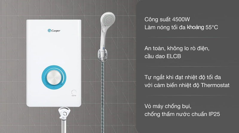 Máy nước nóng trực tiếp Casper 4500W EN-45TH11 - Hàng chính hãng