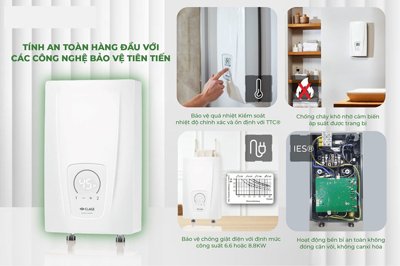 Máy nước nóng trực tiếp Clage CEX9 PLUS - Hàng chính hãng