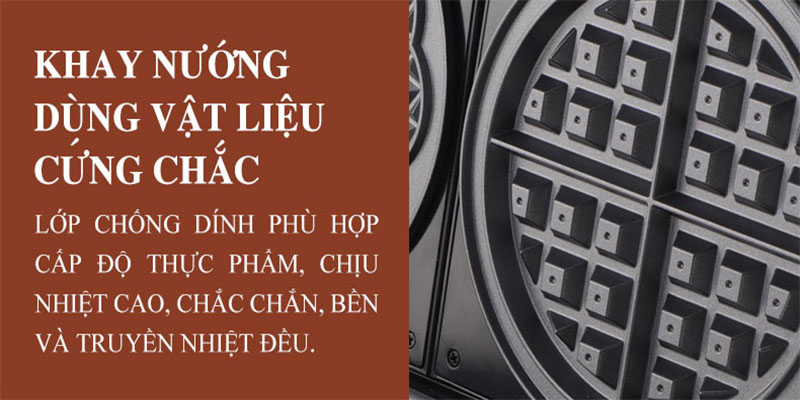 Máy nướng bánh đôi Waffe Tiross TS9671 - Hàng chính hãng