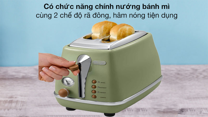 Máy nướng bánh mì Sandwich Delonghi CTOV2103.GR - Hàng chính hãng