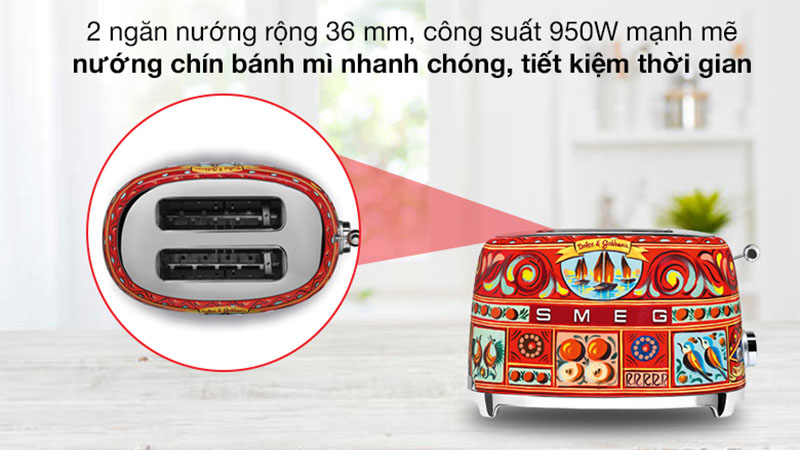 Máy nướng bánh mì Smeg D&G TSF01DGEU - Hàng chính hãng