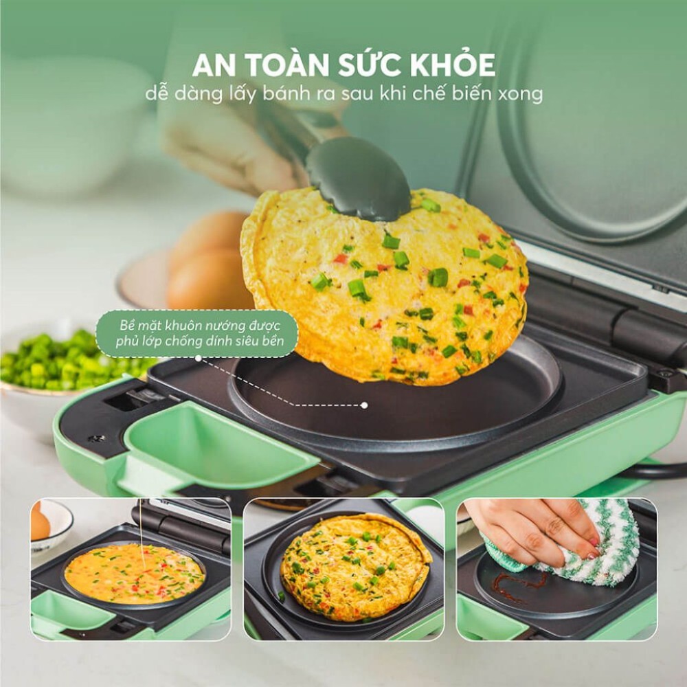 Máy nướng kẹp bánh mỳ 3 trong 1 Elmich SME-8578 - Hàng chính hãng