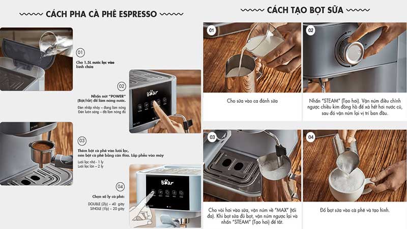 Máy pha cà phê Bear CF-B15V1 - Hàng chính hãng